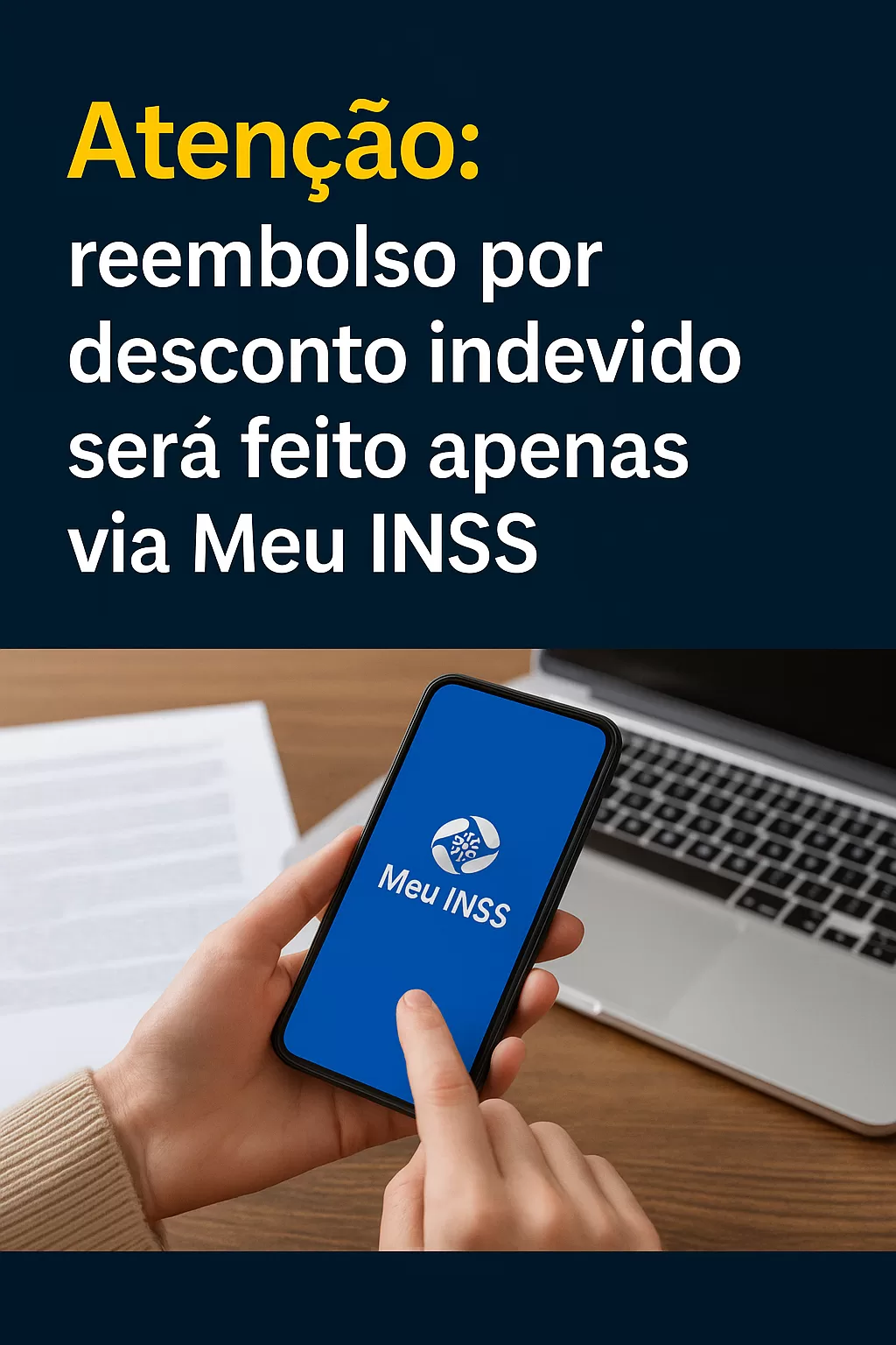 Atenção: reembolso por desconto indevido será feito apenas via Meu INSS