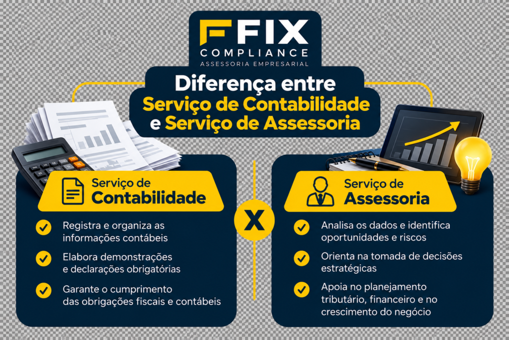 Diferença entre Serviço de Contabilidade e Serviço de Assessoria